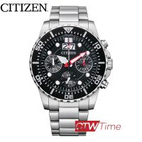 CITIZEN Chronograph นาฬิกาข้อมือผู้ชาย สายสแตนเลส รุ่น AI7000-83E (หน้าปัดสีดำ)