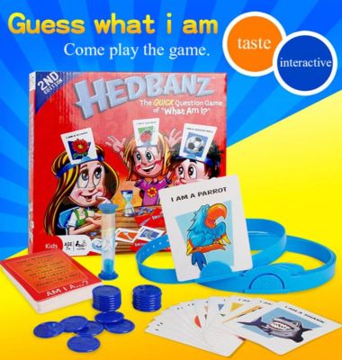( เกมฝึกสมอง ) เกมส์ Hedbanz เกมส์ทายบัตรภาพบนหัวแสนสนุก ซึ่งเป็นเกม What am I ? ที่สามารถฝึกการใช้ประโยคคำถาม Yes No Question