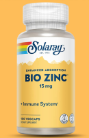 Solaray, Bio Zinc, 15 mg, 100 capsules, plant-based