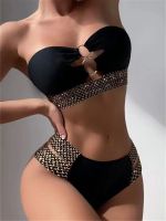 Bikini 2023 New Swimsuit Women Swimwear Sexy Strapless Bandeau Bikinis Set High Waist Bathing Suit Two Pieces Beach Wear Biquini