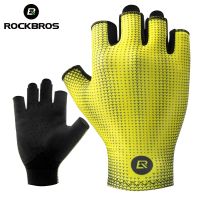 hotx【DT】 ROCKBROS Short Gloves Breathable MTB Road Half Handwear Cycling