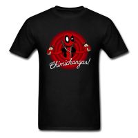 เสื้อยืดโอเวอร์ไซส์เสื้อยืด พิมพ์ลาย Deadpool With Chimichangas คุณภาพสูง แฟชั่นสําหรับผู้ชายS-4XL  3BM2