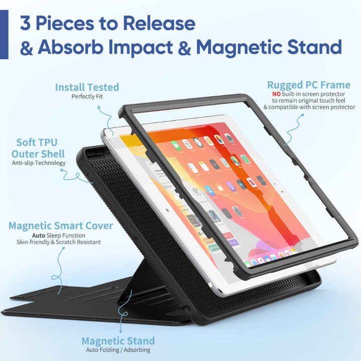 seymac-stock-case-for-ipad-9th-8th-7th-generation-10-2-strong-magnetic-auto-sleep-shockproof-case-with-absorbing-multi-angles-stand-pen-holder-card-slot-for-ipad-10-2-inch-2021-2020-2019-black-black-b