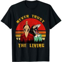 Retro Never Trust The Living Vintage Creepy Goth Grunge Emo T-Shirt