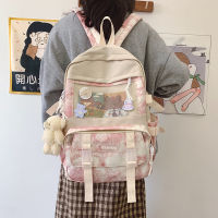 Patchwork Women Backpack for Girls Large Capacity Nylon School Bag Cute Female Student Bookbags Anti Theft Bagpack Lady Rucksack