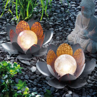 Solar Lamp Garden Lighting Lotus Flower Decorative Solar Flowers Light Warm White Dreamlike Outdoor Lawn Landscape Garden Light