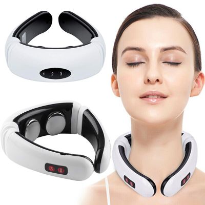 3D Intelligent Neck Massager Electric Pulse Far Infrared Heating 6 Modes Cervical Back Body Massage Device Tools For Pain Relief