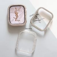 ฝาครอบสำหรับนาฬิกา Apple เคสระยิบระยับ49มม. 45มม. 41มม. 40มม. 44มม. 38มม. 42มม. ตัวป้องกันกันชนเพชรสำหรับนาฬิกา SE 8 7 6 5 4 3 2 1