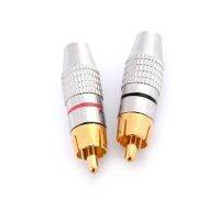 2Pcs/set Gold RCA Plug Solder Audio Video Adapter Connector Male to Male Convertor Wholesale