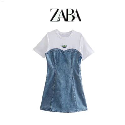 UR ZA COS เสื้อผ้าสตรีใหม่สีหวานและเท่ Zhangzai ผ้าเดนิมแบบต่อ WV14RBNN2001ชุดสมบัติ