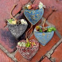 Heart-Shaped Succulent Resin Flower Pot Planting Succulent Planter Resin Love Pocket Hanging Succulent Pots