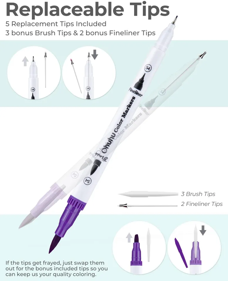 Brush-Sketch Markers Pens For Artists-Coloring Kit Art Markers,Finelin