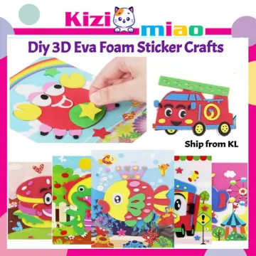 10pcs DIY Funny Cartoon 3D EVA Foam Sticker Puzzle Toys Art Crafts