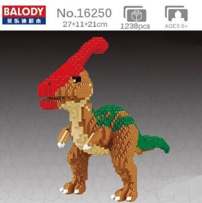 Balody ชุดตัวต่อ16250 Jurassic ไดโนเสาร์หัวแดง Parasaurolophus 1238 pcs ชุดตัวต่อสร้างเสริมจิตนาการสำหรับเด็ก