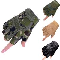 ♙ Outdoor Tactical Military Gloves Camouflage Anti-Skid Bicycle Half Finger Gloves For Men Non-slip Cycling Fishing Gloves