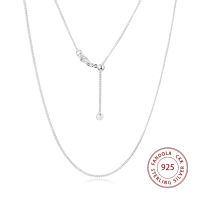 Authentic 925 Sterling Silver Curb Chain Necklaces for Women Link Necklace Fine Jewelry Accesorios Mujer