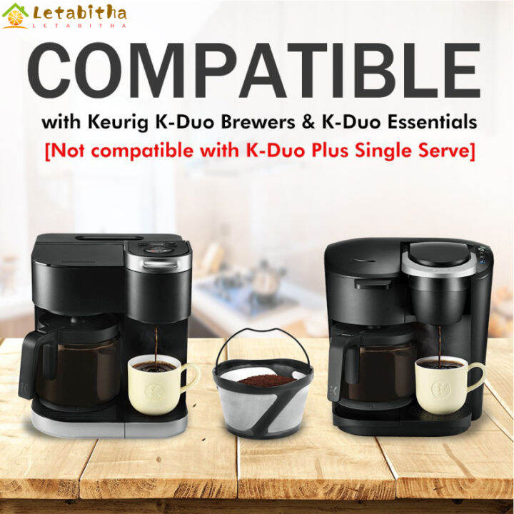 ถ้วยกรองกาแฟนำกลับมาใช้ได้ใช้ได้กับอะไหล่-keurig-k-duo-กระเปาะกรองทดแทนสำหรับสำนักงานบ้านกาแฟบด