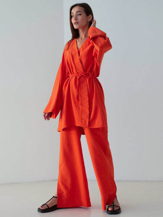 hiloc-split-pants-pajama-sets-v-neck-set-woman-2-pieces-solid-loose-sleepwear-womens-palazzo-pants-home-suit-with-sashes-spring