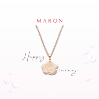 MARON - Happy Me Pendant สร้อยคอเงินแท้ จี้ตัวอักษร ฝังพลอยเพทาย