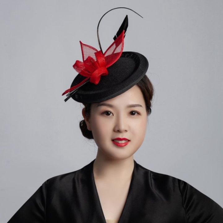 women-chic-sinamay-fascinator-hat-tail-wedding-party-church-headpiece-fashion-headwear-formal-feather-hair-accessories