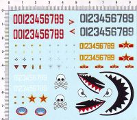 รายละเอียดกองทัพอากาศของ CPLA Shark Crossbone Fighter Markers Model Kit Decal