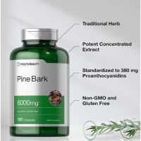 Horbaach Pine Bark Extract  6000 mg  180 Capsules