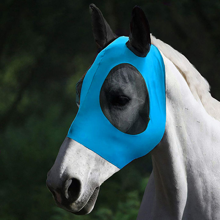 ผ้าคลุมหน้าม้าแบบตาข่ายระบายอากาศได้อุปกรณ์นักขี่ม้าที่อุดหูม้า-gude001ขี่ม้า