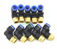 10มม. X 38 เกลียวนิวเมติกข้อศอกชาย Connector Tube Air Push In Fitting 10Pcs