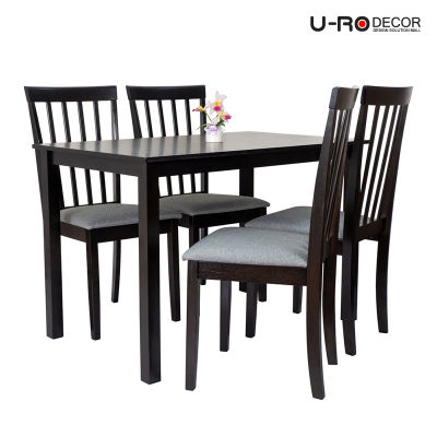 U-RO DECOR รุ่น RICHMOND (ริชมอนด์) ชุดโต๊ะรับประทานอาหาร 4 ที่นั่ง (โต๊ะ 1 ตัว+เก้าอี้ 4 ตัว) (มี 2 สีให้เลือก) Dining table with 4 chairs, Dining Set, Table, Chair