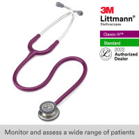 3M Littmann Classic III Stethoscope, 27 inch, #5831 (Plum Tube, Standard-Finish Chestpiece, Stainless Stem &amp; Eartubes)