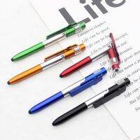 Universal Stylus 4-in-1 Folding Capacitive Stylus Phone Holder LED Light Ballpoint Pen Black Refill 1.0mm for Tablets Phones Stylus Pens