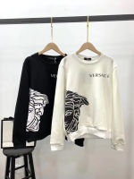 ร้อน, ร้อน★High-end Original Knit Sweater Autumn and Winter Korean Fashion Mens Round Neck Plus Velvet Sweater Head Printing Couple Long-sleeved Tops Spirit Boy Shirt