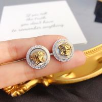 Fashion Versace Earring Titanium Steel Letter Logo V Ear Hoop Stud Earrings Womens Jewelry