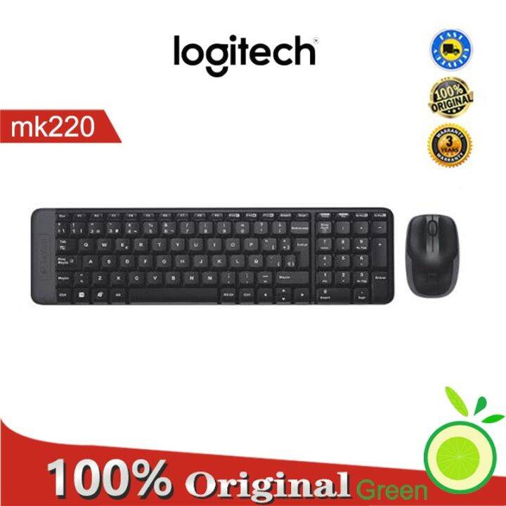 Logitech MK220 Wireless Keyboard And Mouse Combo 11 Multimedia Shortcut Keys 1000DPI Mice USB