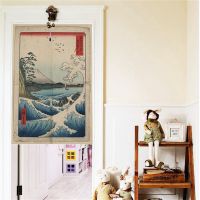 Fashion 2023 Cotton Linen Tube Rod Curtain Japanese Style Doorway Curtain For Kitchen Study 85x120cm Home Decor Blankout Curtain