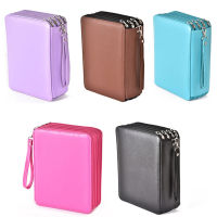 127150184200 hole PU leather super large capacity shockproof zipper pencil case student pencil stationery storage bag