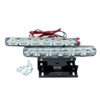 2PCS/Set Day Light Super White 6 LED Universal Car Light Daytime Running Auto Lamp DRL Auxiliary Light In The Day