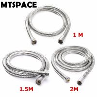 MTSPACE selang Pancuran fleksibel kamar mandi alat pipa kepala pancuran air kepala pancuran Stainless Steel krom baja anti karat kualitas tinggi 1m/1.5m/ 2m G1/2 inci