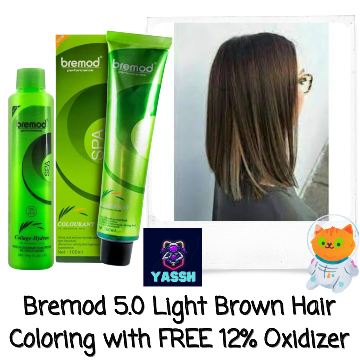 Bremod 5.0 Light Brown Hair Coloring with FREE 12 Oxidizer Yassh