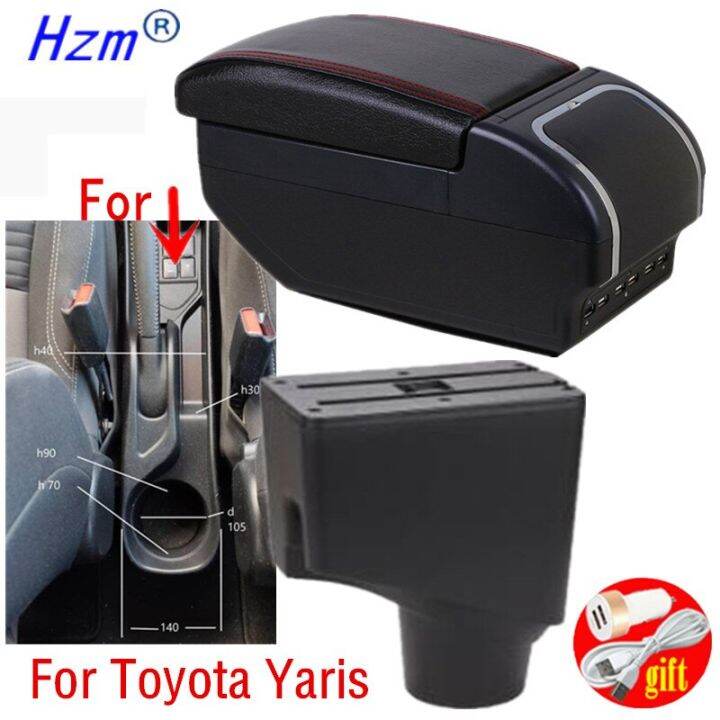 ที่เท้าแขนรถยนต์-toyota-yaris-รถยนต์-toyota-yaris-รถไฮบริดที่วางแขนที่เท้าแขน2020-2019-2015-2021ส่วนการดัดกล่องเก็บของในบ้าน-usb-led