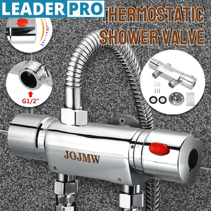 Bathroom Thermostatic Shower Cold & Hot Faucet Brass Mixer Value Dual