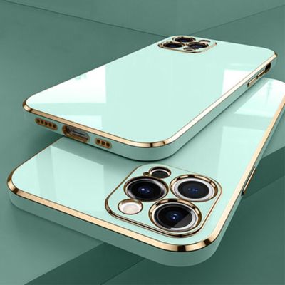 [สินค้าใหม่มีในสต็อก] เคสโทรศัพท์ชุบโลหะด้วยไฟฟ้าสี่เหลี่ยมหรูหราสำหรับ iPhone 14 Pro Max 11 12 13 Pro Max Mini XR X 6S 8 7 Plus SE เคสมือถือซิลิโคน