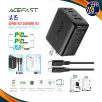 ACEFAST รุ่น A15 หัวชาร์จ แถมสาย ปลั๊กชาร์จ อะแดปเตอร์ ชาร์จเร็ว PD65W 1ช่องยูเอสบี 2ช่องไทป์ซี Fast Charge Wall Charger  NBboss89