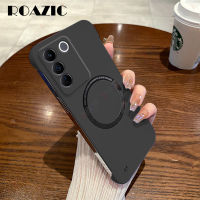 ROAZIC เคสโทรศัพท์สีดำไร้กรอบสำหรับ VIVO V29 V27 V25 V23 V23e Y78 Y36 Y27 Z7 IQOO V27e X90 X70 Pro 5G ชาร์จไร้สายสีสันสดใสบางเฉียบเคสหลัง PC แบบแข็งผิวเคลือบ B01-1เรียบง่ายเป็นมิตรกับ