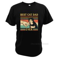 Best Cat Dad Ever Paw Fist Bump Fit Tshirts Vintage Retro Gift Men Premium T Shirt