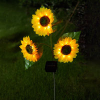 3 Heads Sunflowers Lawn Light Waterproof Outdoor Solar Lights Street Garden Vegetable Patch Patio Decoration for Country House