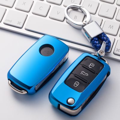 huawe Soft TPU Car key case cover For Vw Jetta Golf Passat Beetle Polo Bora 2 / 3 button flip key protect Accessories keychain