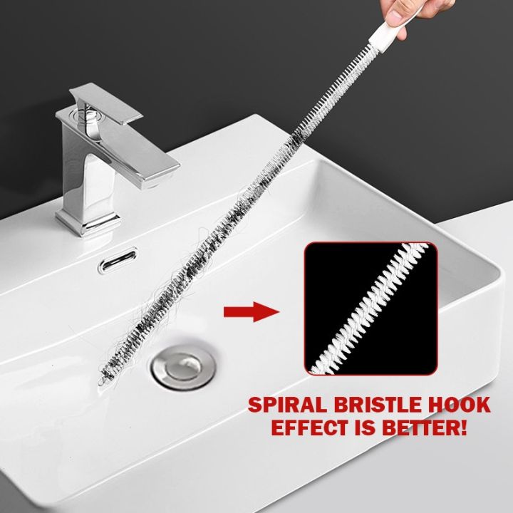 Pipe Dredging Brush Bathroom Hair Sewer Sink 45cm Cleaning Brush Drain  Cleaner