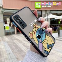 Jlingji เคสสำหรับ Tecno Camon 17P Spark 8 Pro Spark 8 P เคสแฟชั่นน่ารักสติทช์มีน้ำค้างแข็งโปร่งใสบางขอบสี่เหลี่ยมแข็งลายปลอกซิลิโคนเคสนิ่มป้องกันคลุมทั้งหมด