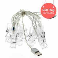 【❂Hot On Sale❂】 xuzichao ไฟสาย Led แฟลชไดร์ฟทรงที่หนีบสำหรับถ่ายภาพ1M/2M/4M/10M ไฟพวงมาลัยนางฟ้าที่ใช้สำหรับงานแต่งงาน